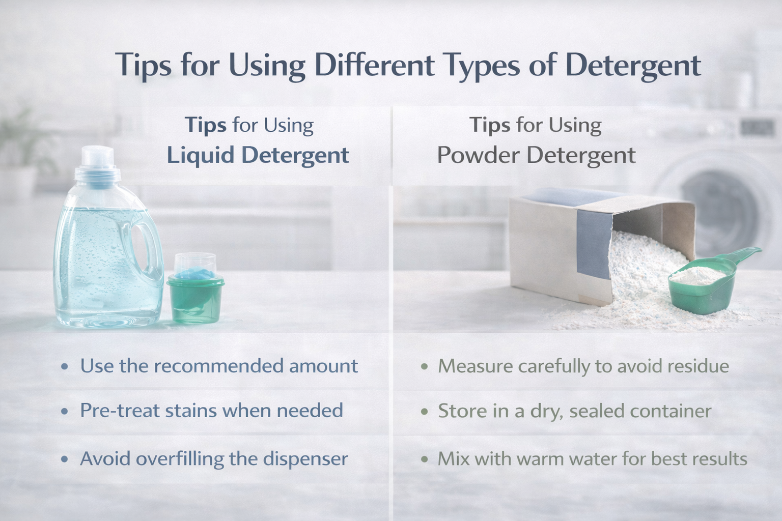 Tips for Using Different Types of Detergent